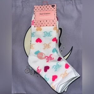 Juicy Couture White Patterned Socks Sz Women’s OS 6 Pair Set NEW NWT